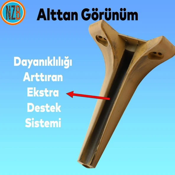 Mobilya Kanepe Çekyat Sehpa TV Ünitesi Koltuk Ayağı 19 cm Koyu Kahverengi Baza Ayak 4 Adet - Resim 4