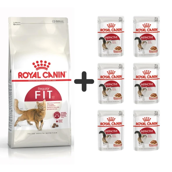 Royal Canin Fit 32  Kuru Kedi Maması 4 Kg + 6 Adet Yaş Mama ürün görseli