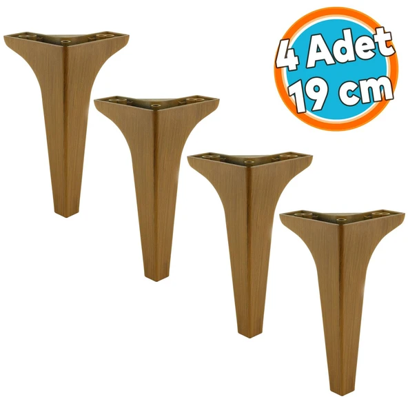 Mobilya Kanepe Çekyat Sehpa TV Ünitesi Koltuk Ayağı 19 cm Koyu Kahverengi Baza Ayak 4 Adet ürün görseli