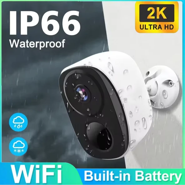O-KAM 3033 2K WiFi Şarjlı 128GB Akıllı Güvenlik Kamerası Su Geçirmez Gece Görüşlü Bebek Odasıİç ve Dış Mekan Kullanım - 5