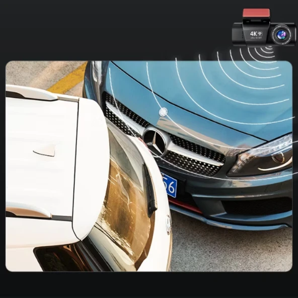 L308 4K UHD Araç İçi Kamera Wi-Fi GPS 128GB IR Gece Görüşü, Çift Lens Ön-Arka-İç Kayıt APP Kontrol DashCam - 11