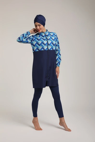 Chelly Kadın Fermuarlı Tam Kapalı Tesettür Mayo T 5450 - 5