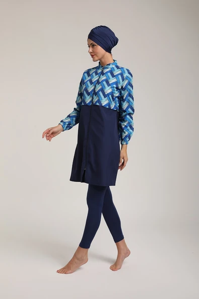 Chelly Kadın Fermuarlı Tam Kapalı Tesettür Mayo T 5450 - 3