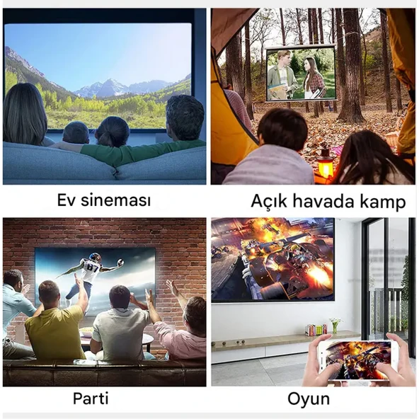 YG300 Akıllı Projeksiyon Cihazı  Taşınabilir Mini LED 5V Powerbank Destekli Bluetooth Ekran Yansıtma (Turuncu) - 8