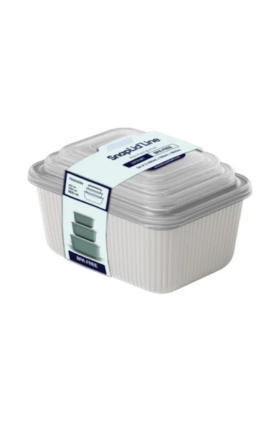 Flora 3’lü Erzak Gıda Saklama Kabı, Buzdolabı Düzenleyici Organizer 3’lü Set (600ml,1100ml,1800ml) - 6