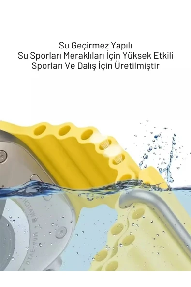 Ocean Loop Yeşil Silikon Kordon 42,44,45,49mm Apple Watch Uyumlu 7,8,9,10,ultra Akıllı Saat Kordonu - 6