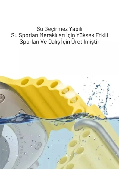 Ocean Loop Turuncu Silikon Kordon 42,44,45,49mm Watch Uyumlu 7,8,9,10,ultra Akıllı Saat Kordon - 4