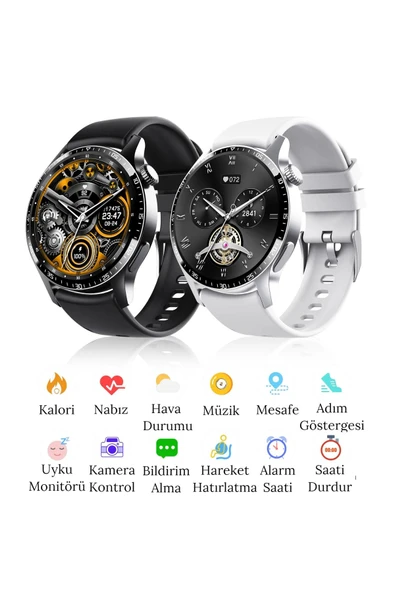 Spor Klasik Arama Yapan Erkek Akıllı Saat Android&ios Huawei Iphone Samsung Xiaomi Uyumlu Kol Saati - 2