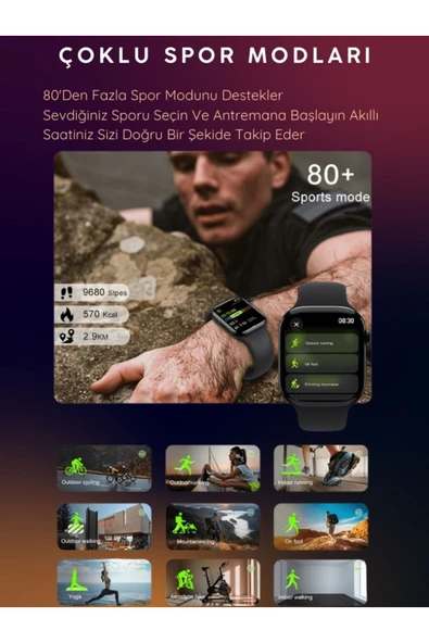 Watch Hk 10 Pro A Siyah 2.02 inc Amoled Ekranlı Akıllı Saat Sesli Görüşme,ChatGPT Huawei iPhone Uyumlu 9-8 - 6