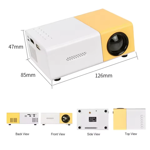 YG300 Akıllı Projeksiyon Cihazı  Taşınabilir Mini LED 5V Powerbank Destekli Bluetooth Ekran Yansıtma (Turuncu) - 6