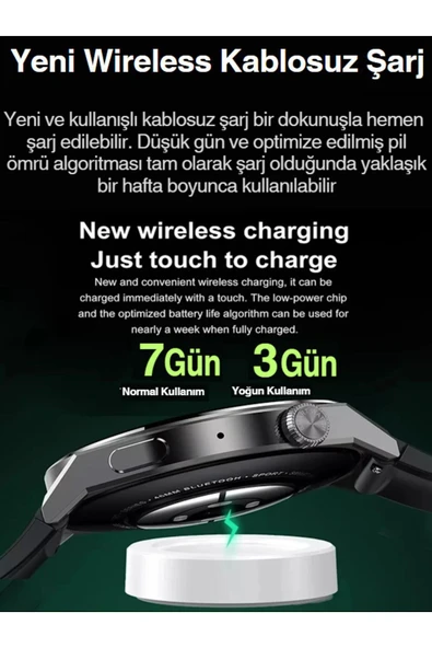 Yeni Spor Watch Gümüş Klasik Erkek Akıllı Saat Arama Yapan Nfc Android&ios Iphone Huawei Uyumlu 8 - 8