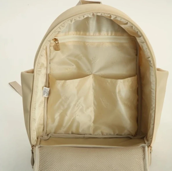 M&Y Diamond Anne Bebek Bakım Sırt Çantası 7345 Krem - Resim 5