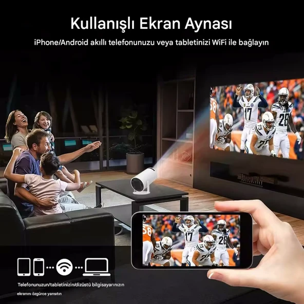 HY300Pro Akıllı Projeksiyon Cihazı Android 11 Taşınabilir 1080P Ev Sineması WiFi Bluetooth Destekli - 3