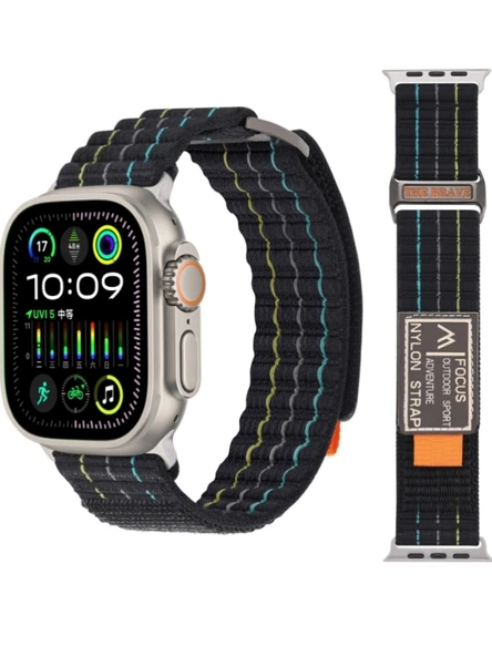 Apple Watch Ultra 2, 3, 8, 9, 10 Uyumlu Focus Trail Loop Akıllı Saat Kordonu - Kayışı (45-49mm)