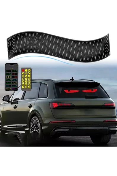 7x17.5cm Matrix Esnek LED Ekran Şeytan Gözler-Yazı-Gif Telefon Kontrollü Bluetooth Tabela Araba Kamyon Dükkan - 7