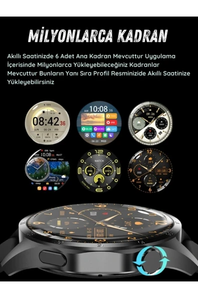 GT4 Max Gümüş 46mm Akıllı Saat – Sesli Görüşmeli, NFC & GPS Destekli, Android & Huawei iPhone Uyumlu Watch 8-9-10 - 3