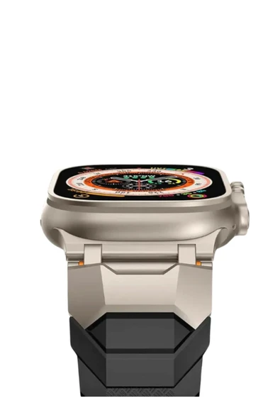 Apple Watch Uyumlu Edition Keskin Kanat Loop Silikon Kordon 7,8,9,10,SE,Ultra 42,44,45,46,49mm - 2