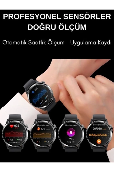 Yeni Spor Watch Gümüş Klasik Erkek Akıllı Saat Arama Yapan Nfc Android&ios Iphone Huawei Uyumlu 8 - 6