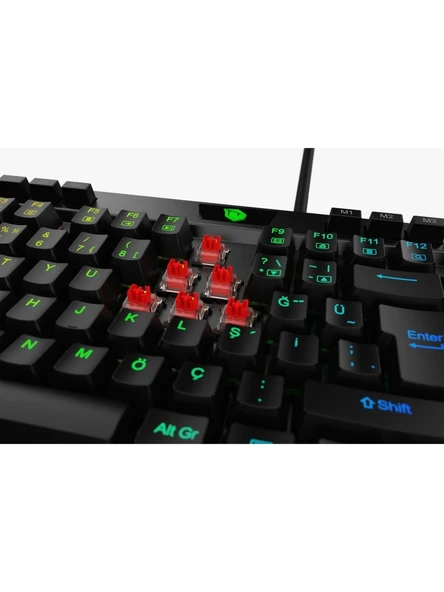 Monster Pusat K3 Pro RGB Red Switch Kablolu Mekanik Oyuncu Klavyesi - 5
