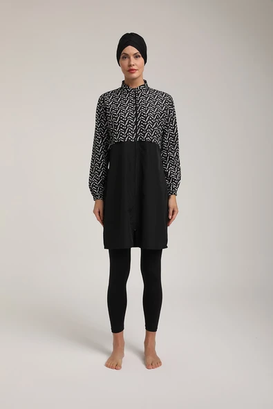 Chelly Kadın Fermuarlı Tam Kapalı Tesettür Mayo T 5450 - 8