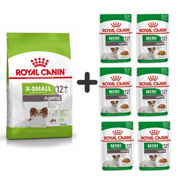 Royal Canin XSmall Ageing +12  Köpek Maması 1,5 kg + 6 Adet Yaş Mama