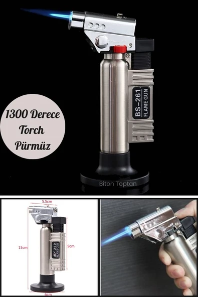 Metal Kasa Torch Pürmüz Çakmak 1300 Derece Isı Tabancası  Aşcı Pürmüzü Tıbbi Diş Pürmüzü  BS-261 - 2