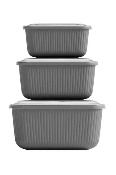 Flora 3’lü Erzak Gıda Saklama Kabı, Buzdolabı Düzenleyici Organizer 3’lü Set (600ml,1100ml,1800ml) - 2