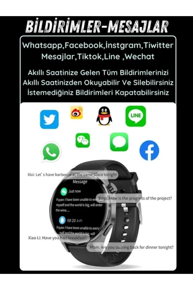 GT4 Max Gümüş 46mm Akıllı Saat – Sesli Görüşmeli, NFC & GPS Destekli, Android & Huawei iPhone Uyumlu Watch 8-9-10 - 15