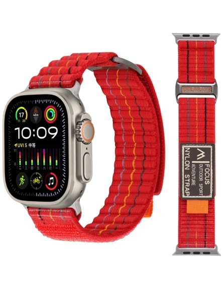Apple Watch Ultra 2, 3, 8, 9, 10 Uyumlu Focus Trail Loop Akıllı Saat Kordonu -  Kayışı (45-49mm) - 2