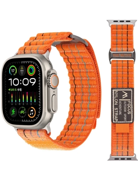 Apple Watch Ultra 2, 3, 8, 9, 10 Uyumlu Focus Trail Loop Akıllı Saat Kordonu -  Kayışı (45-49mm) - 3