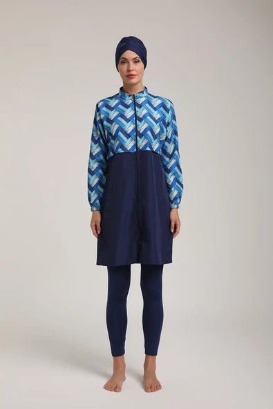 Chelly Kadın Fermuarlı Tam Kapalı Tesettür Mayo T 5450