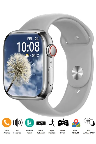 Watch 8 45mm Amoled Tam Ekran Gps Nfc Sesli Görüşmeli Kadın Erkek Iphone Huawei Uyumlu Akıllı Saat