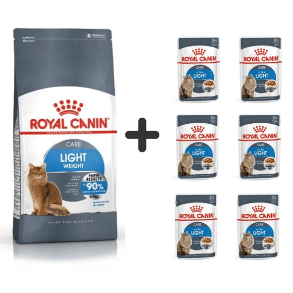 Royal Canin Light Weight Kedi Maması 1,5 Kg + 6 Adet Yaş Mama