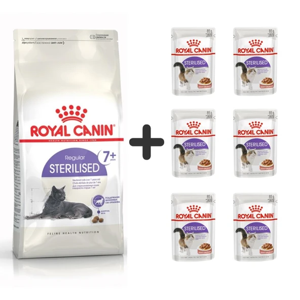 Royal Canin +7 Yaş Üzeri Kısırlaştırılmış Kedi Maması 1,5 Kg + 6 Adet Yaş Mama