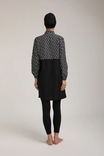 Chelly Kadın Fermuarlı Tam Kapalı Tesettür Mayo T 5450 - 12