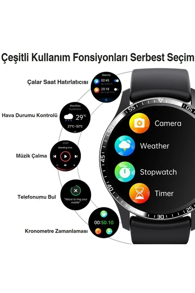 Yeni Spor Watch Gümüş Klasik Erkek Akıllı Saat Arama Yapan Nfc Android&ios Iphone Huawei Uyumlu 8 - 4