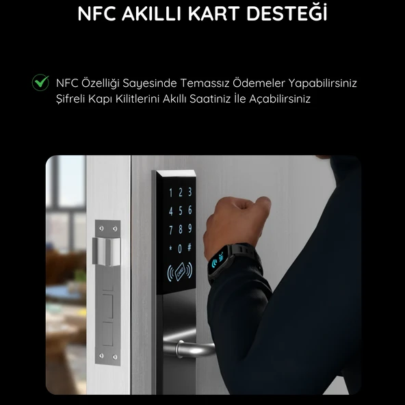 Watch Ultra TW11 Siyah AMOLED Ekranlı Akıllı Saat, Su Geçirmez GPS NFC iPhone  Huawei Uyumlu 8,9,10 - 5