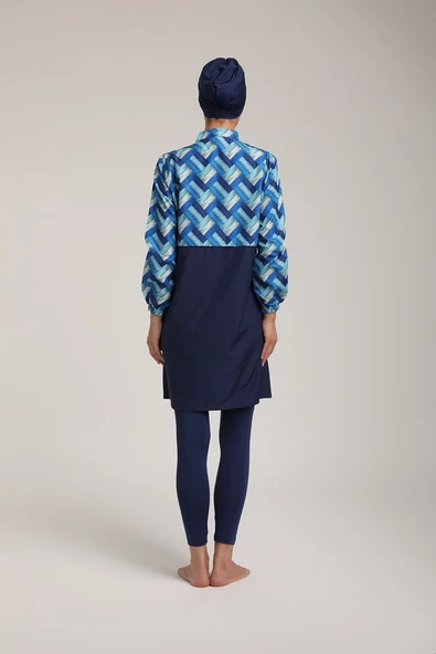 Chelly Kadın Fermuarlı Tam Kapalı Tesettür Mayo T 5450 - 6