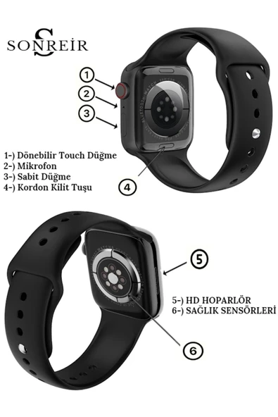 Watch 8 Gold 2.0 Inç Amoled Ekran Spor 2 Kordonlu Krem-bej Akıllı Saat Iphone Huawei Xiaomi Uyumlu 9 - 5
