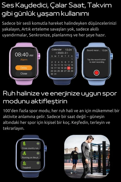 Watch Hk 9 Mini 41mm Mat Gri Spor Akıllı Saat Amoled Ekran Sesli Görüşmeli Huawei Iphone Uyumlu 8 - 4