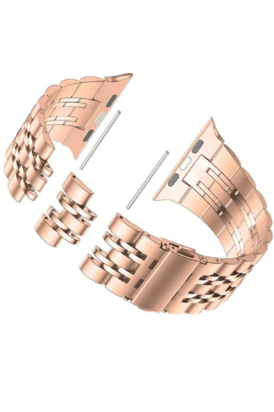 Apple Watch Uyumlu Beads Loop Paslanmaz Çelik Kordon 7,8,9,10,SE,Ultra 42,44,45,46,49mm Uyumlu - 10