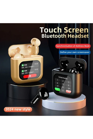 TWS K1 Akıllı Bluetooth Kulaklık ENC Dokunmatik Ekranlı 8GB Hafıza Sesli Görüşme Kulak İçi Kulaklık - 8