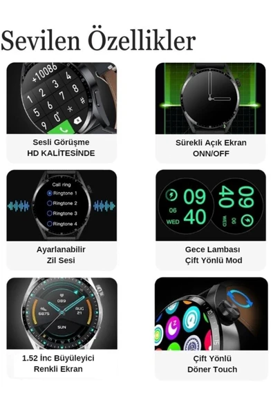 Yeni Spor Watch Gümüş Klasik Erkek Akıllı Saat Arama Yapan Nfc Android&ios Iphone Huawei Uyumlu 8 - 3
