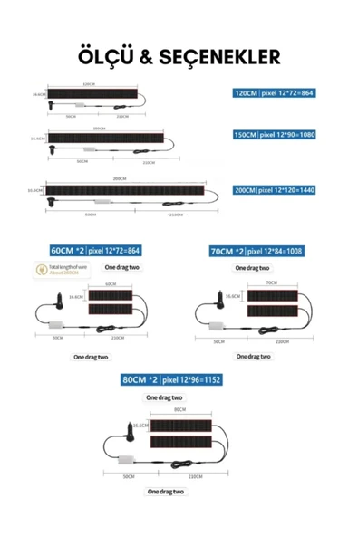 200 Cm Şeytan Led Gözler Animasyonlu Araba,kamyon,otobüs Kumandalı Esnek Ön Arka Cam Rgb Led Ekran - 6