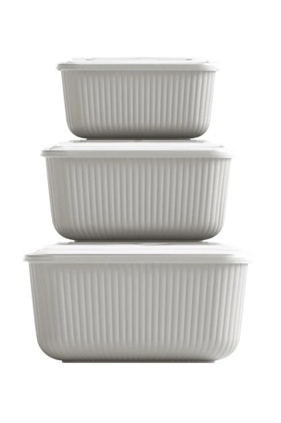 Flora 3’lü Erzak Gıda Saklama Kabı, Buzdolabı Düzenleyici Organizer 3’lü Set (600ml,1100ml,1800ml) - 5