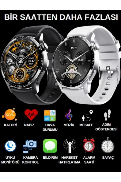 Yeni Spor Watch Gümüş Klasik Erkek Akıllı Saat Arama Yapan Nfc Android&ios Iphone Huawei Uyumlu 8 - 5