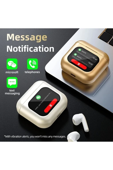 TWS K1 Akıllı Bluetooth Kulaklık ENC Dokunmatik Ekranlı 8GB Hafıza Sesli Görüşme Kulak İçi Kulaklık - 7