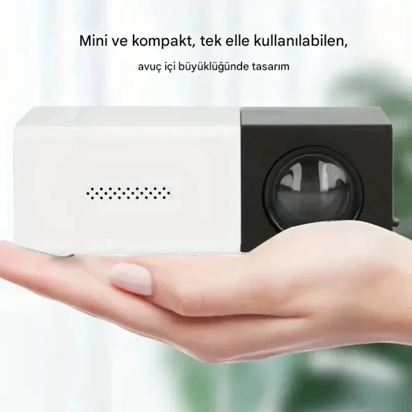 YG300 Akıllı Projeksiyon Cihazı  Taşınabilir Mini LED 5V Powerbank Destekli Bluetooth Ekran Yansıtma (Turuncu) - 7