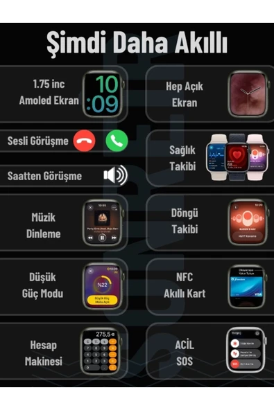 Watch Hk 9 Mini 41mm Mat Gri Spor Akıllı Saat Amoled Ekran Sesli Görüşmeli Huawei Iphone Uyumlu 8 - 2