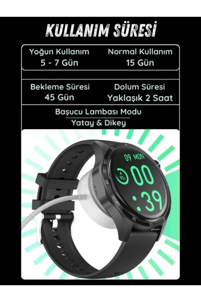 GT4 Max Gümüş 46mm Akıllı Saat – Sesli Görüşmeli, NFC & GPS Destekli, Android & Huawei iPhone Uyumlu Watch 8-9-10 - 16